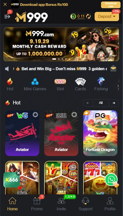 M999 Game interface screenshot