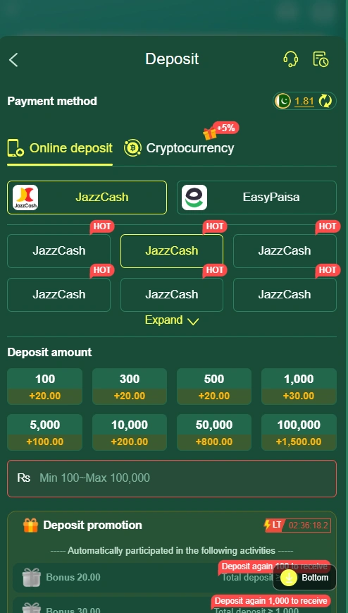 K666 Game deposit