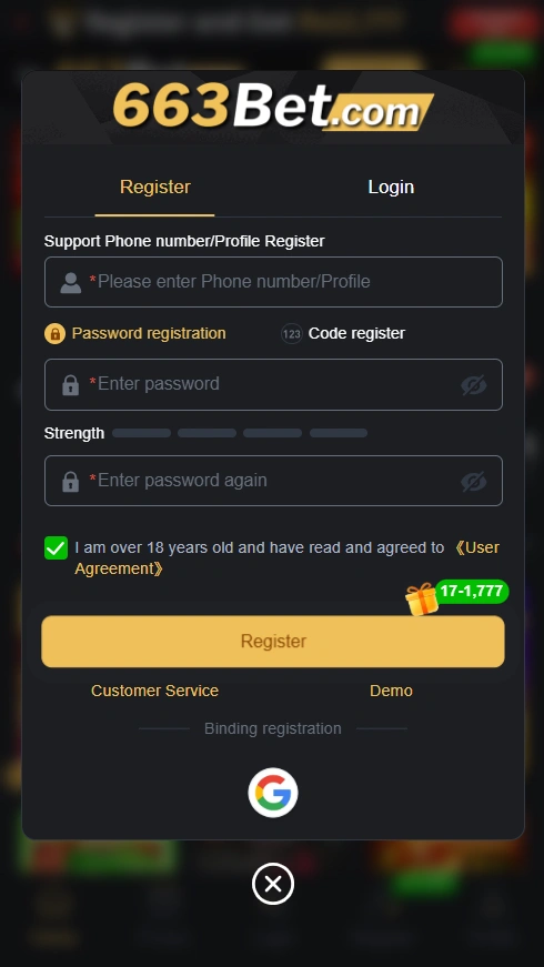 663Bet Game login