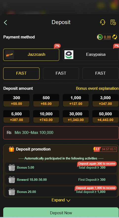 Z555 Game deposit