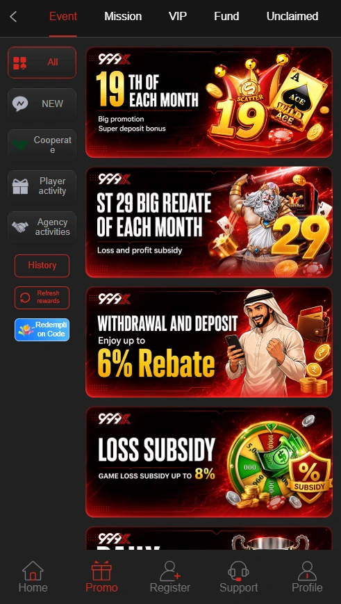 999SX Game rewards