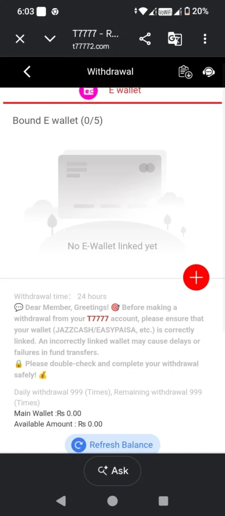 T7777 Game deposit