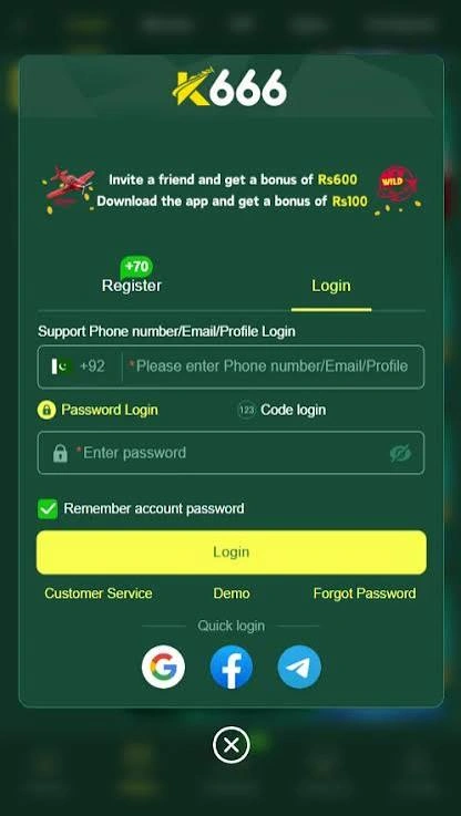 K666 Game login